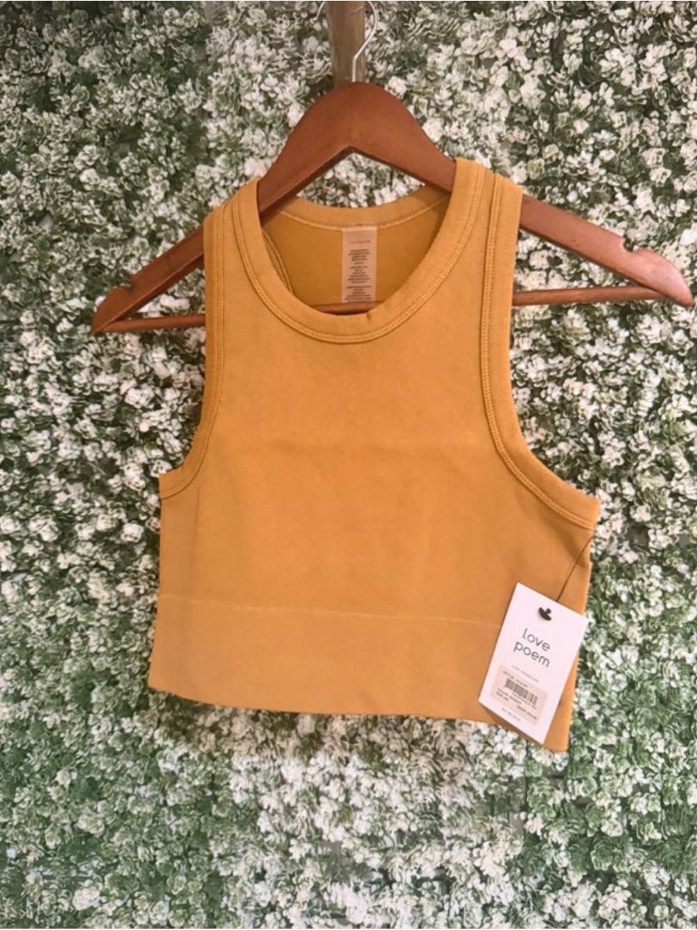 Love Poem Mustard Ribbed Cropped Tank - Picture 2 of 2